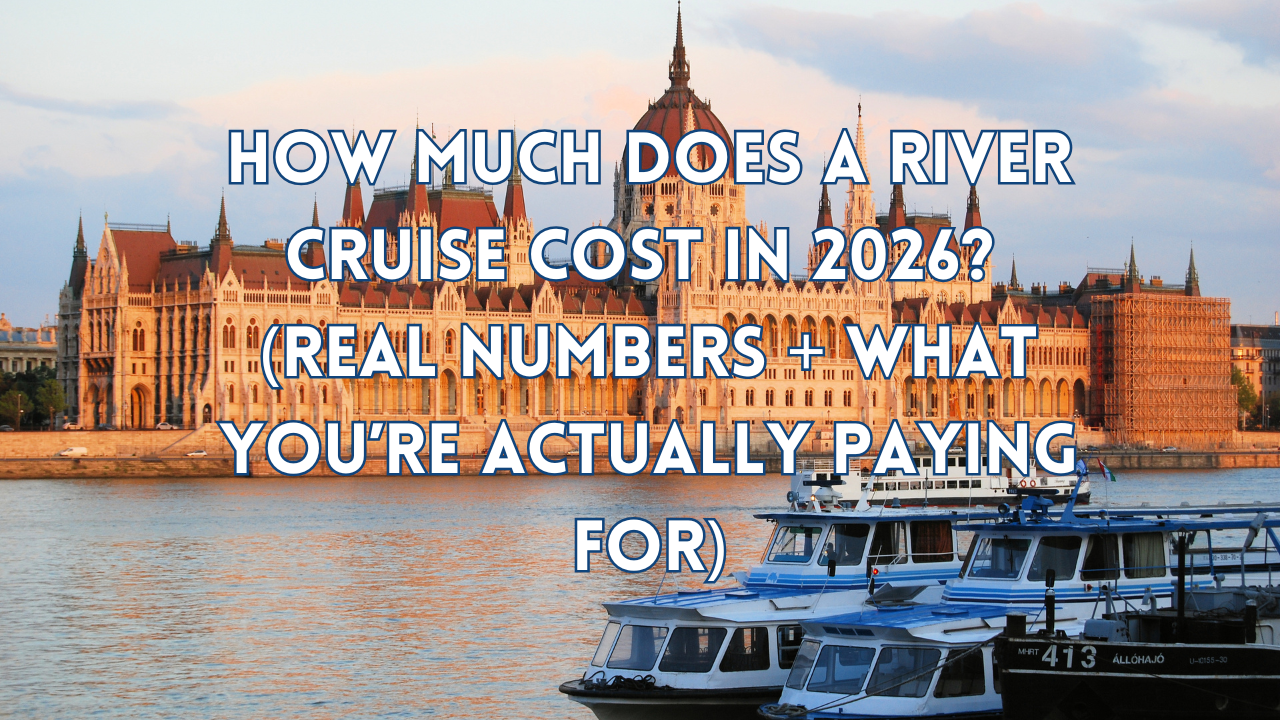 Cover for How Much Does a River Cruise Cost in 2026? (Real Numbers + What You’re Actually Paying For) with a river cruise on it